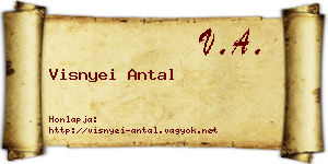 Visnyei Antal névjegykártya